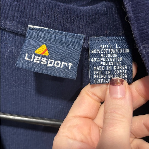 Vintage Lizsport Navy Corduroy Cropped Jacket - Picture 2 of 5